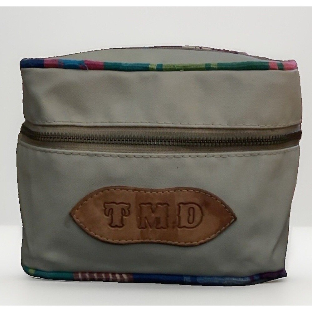 Vtg Jon Hart Design Make Up Bag Zippered Pouch Cosmetic Toiletry Serape Mono TMD